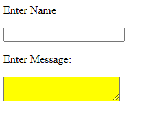text area and input field display example in AngularJS